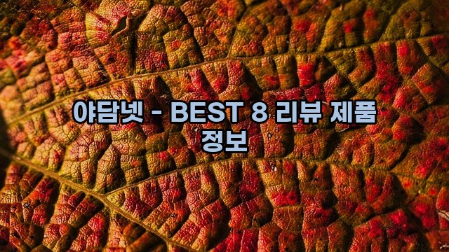 야담넷 - BEST 8 리뷰 제품 정보