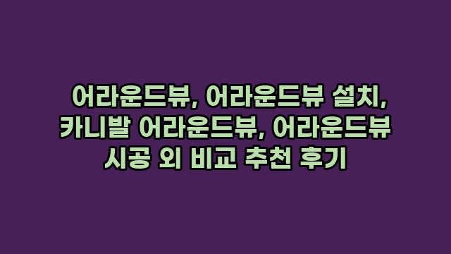  어라운드뷰, 어라운드뷰 설치, 카니발 어라운드뷰, 어라운드뷰 시공 외 비교 추천 후기