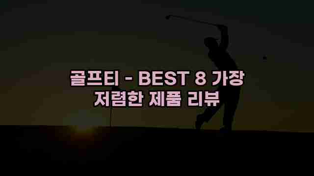 골프티 - BEST 8 가장 저렴한 제품 리뷰