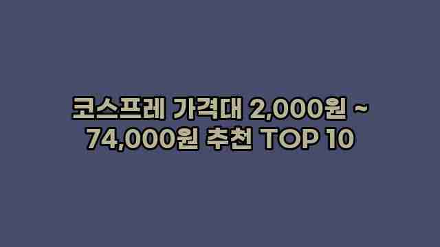 코스프레 가격대 2,000원 ~ 74,000원 추천 TOP 10