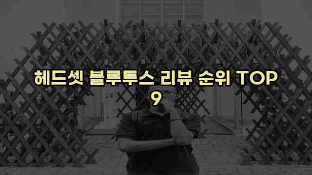 헤드셋 블루투스 리뷰 순위 TOP 9