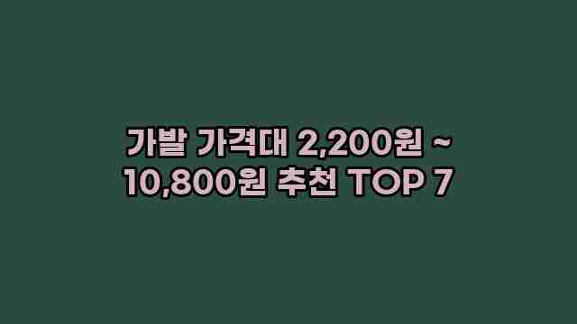 가발 가격대 2,200원 ~ 10,800원 추천 TOP 7