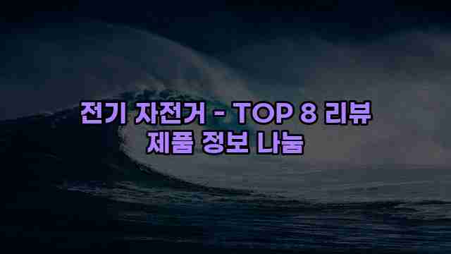 전기 자전거 - TOP 8 리뷰 제품 정보 나눔