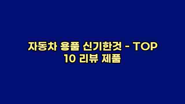 자동차 용품 신기한것 - TOP 10 리뷰 제품 