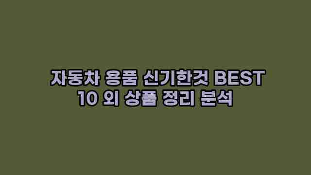  자동차 용품 신기한것 BEST 10 외 상품 정리 분석