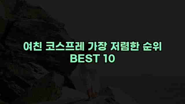 여친 코스프레 가장 저렴한 순위 BEST 10