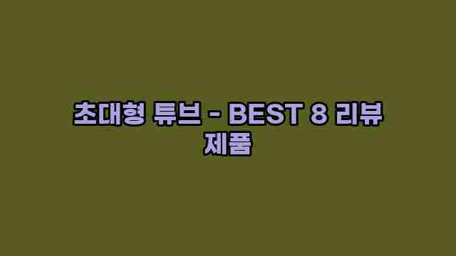 초대형 튜브 - BEST 8 리뷰 제품 