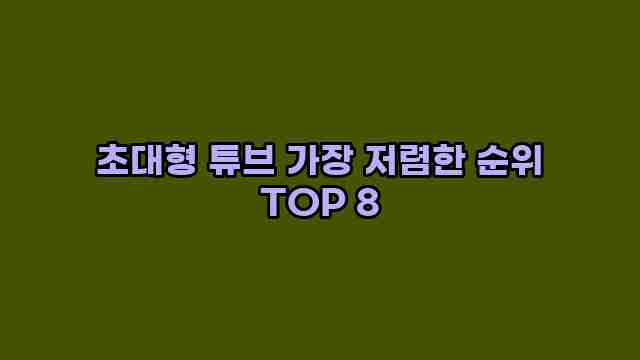 초대형 튜브 가장 저렴한 순위 TOP 8