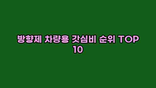 방향제 차량용 갓심비 순위 TOP 10