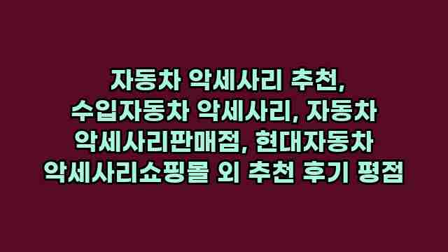  자동차 악세사리 추천, 수입자동차 악세사리, 자동차 악세사리판매점, 현대자동차 악세사리쇼핑몰 외 추천 후기 평점