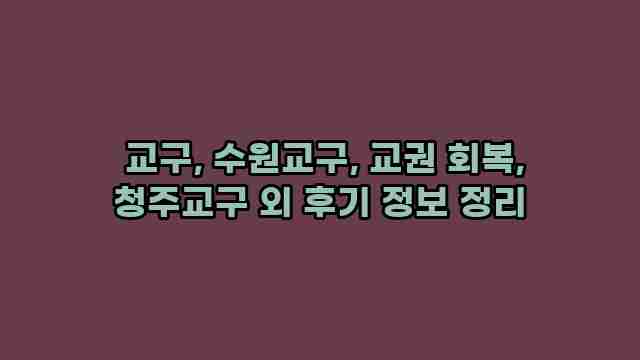  교구, 수원교구, 교권 회복, 청주교구 외 후기 정보 정리