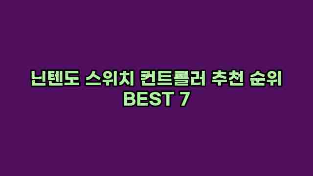 닌텐도 스위치 컨트롤러 추천 순위 BEST 7