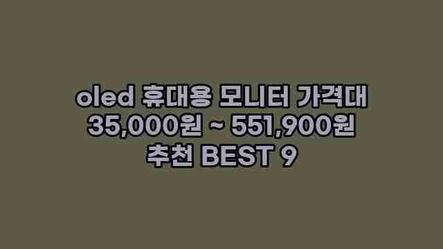 oled 휴대용 모니터 가격대 35,000원 ~ 551,900원 추천 BEST 9