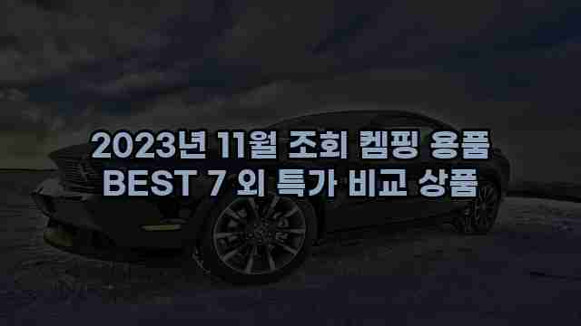 2023년 11월 조회 켐핑 용품 BEST 7 외 특가 비교 상품