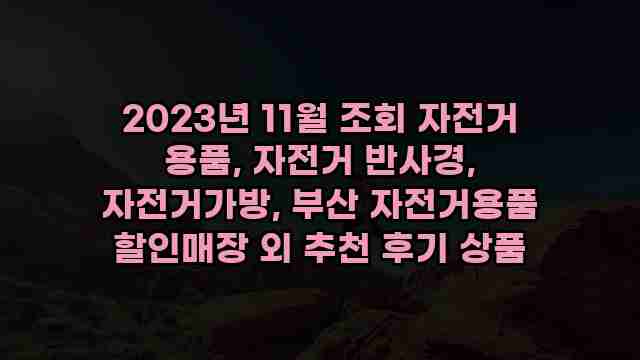 2023년 11월 조회 자전거 용품, 자전거 반사경, 자전거가방, 부산 자전거용품 할인매장 외 추천 후기 상품