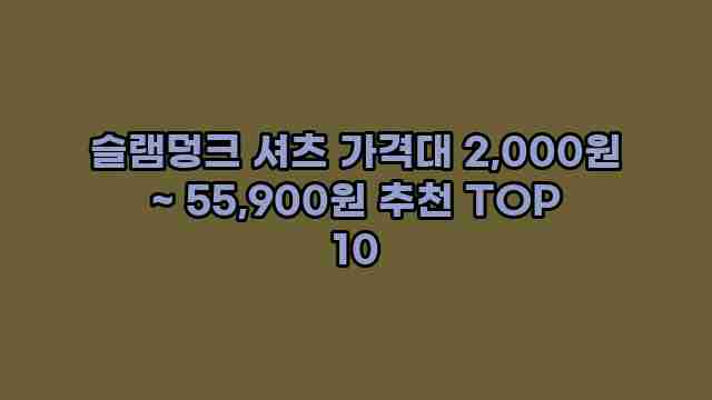 슬램덩크 셔츠 가격대 2,000원 ~ 55,900원 추천 TOP 10