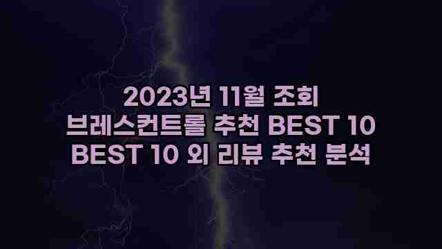 2023년 11월 조회 브레스컨트롤 추천 BEST 10 BEST 10 외 리뷰 추천 분석