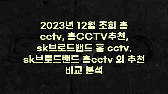 2023년 12월 조회 홈 cctv, 홈CCTV추천, sk브로드밴드 홈 cctv, sk브로드밴드 홈cctv 외 추천 비교 분석