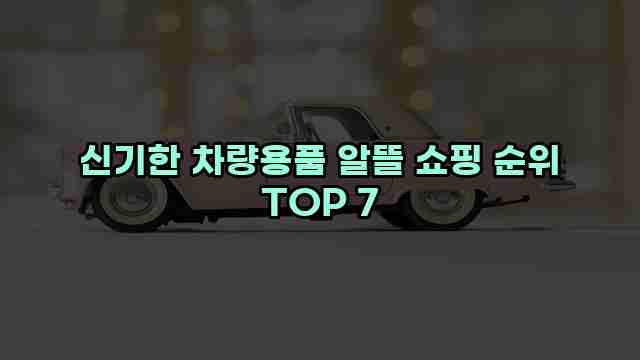 신기한 차량용품 알뜰 쇼핑 순위 TOP 7