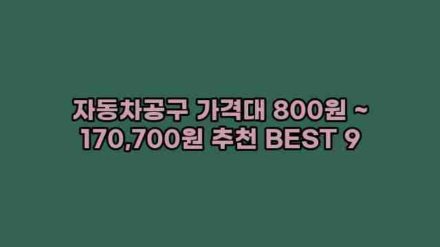 자동차공구 가격대 800원 ~ 170,700원 추천 BEST 9