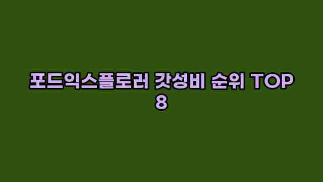 포드익스플로러 갓성비 순위 TOP 8