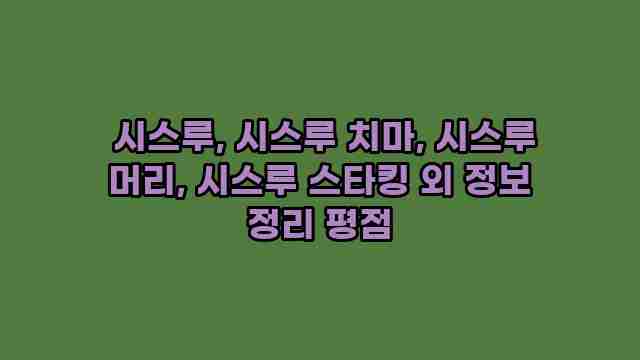  시스루, 시스루 치마, 시스루 머리, 시스루 스타킹 외 정보 정리 평점