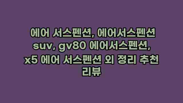  에어 서스펜션, 에어서스펜션 suv, gv80 에어서스펜션, x5 에어 서스펜션 외 정리 추천 리뷰