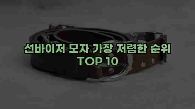 선바이저 모자 가장 저렴한 순위 TOP 10