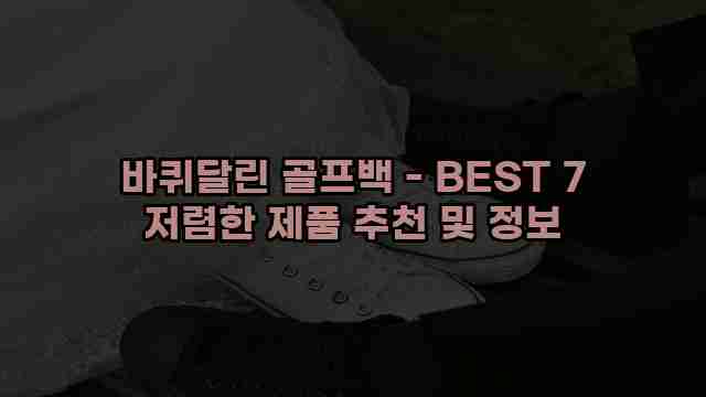 바퀴달린 골프백 - BEST 7 저렴한 제품 추천 및 정보