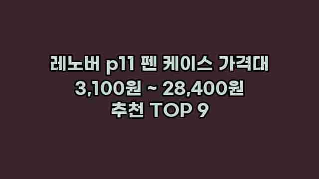 레노버 p11 펜 케이스 가격대 3,100원 ~ 28,400원 추천 TOP 9