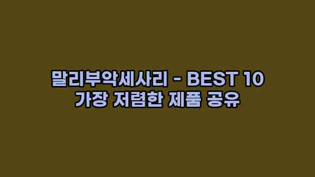 말리부악세사리 - BEST 10 가장 저렴한 제품 공유