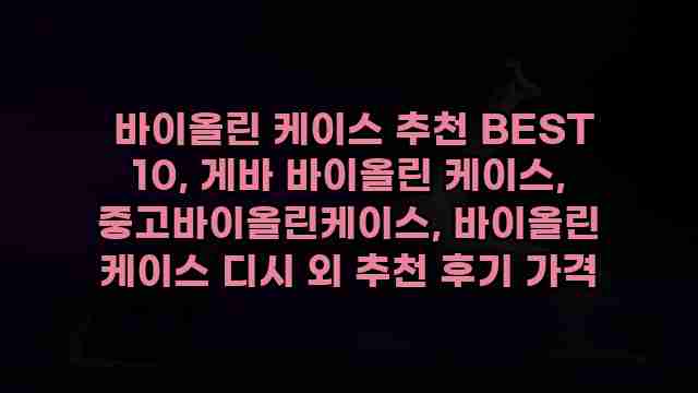  바이올린 케이스 추천 BEST 10, 게바 바이올린 케이스, 중고바이올린케이스, 바이올린 케이스 디시 외 추천 후기 가격