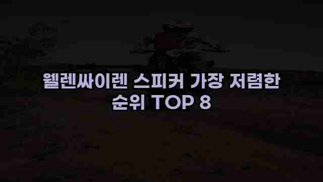 웰렌싸이렌 스피커 가장 저렴한 순위 TOP 8