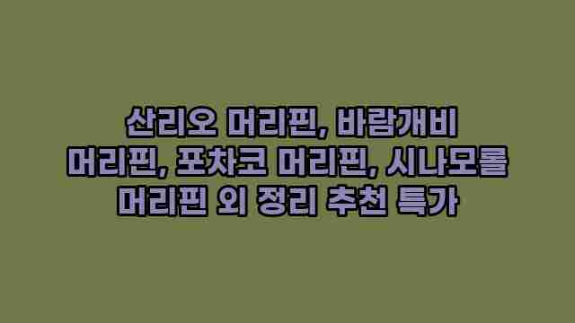  산리오 머리핀, 바람개비 머리핀, 포차코 머리핀, 시나모롤 머리핀 외 정리 추천 특가