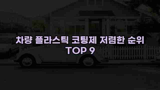 차량 플라스틱 코팅제 저렴한 순위 TOP 9