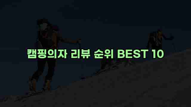 캠핑의자 리뷰 순위 BEST 10