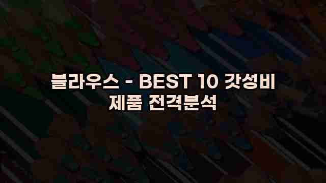 블라우스 - BEST 10 갓성비 제품 전격분석