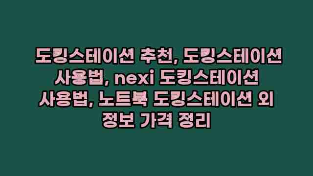  도킹스테이션 추천, 도킹스테이션 사용법, nexi 도킹스테이션 사용법, 노트북 도킹스테이션 외 정보 가격 정리