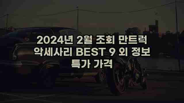 2024년 2월 조회 만트럭 악세사리 BEST 9 외 정보 특가 가격