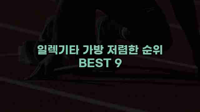 일렉기타 가방 저렴한 순위 BEST 9