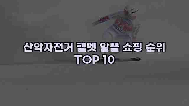 산악자전거 헬멧 알뜰 쇼핑 순위 TOP 10