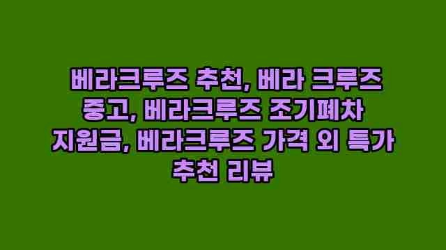  베라크루즈 추천, 베라 크루즈 중고, 베라크루즈 조기폐차 지원금, 베라크루즈 가격 외 특가 추천 리뷰