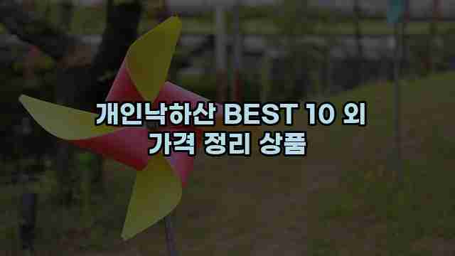  개인낙하산 BEST 10 외 가격 정리 상품