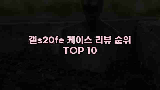 갤s20fe 케이스 리뷰 순위 TOP 10