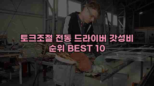 토크조절 전동 드라이버 갓성비 순위 BEST 10