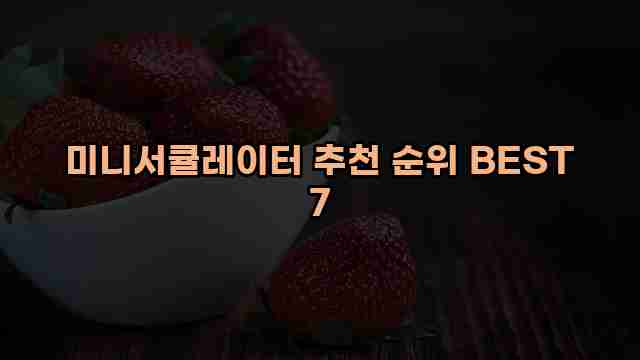 미니서큘레이터 추천 순위 BEST 7