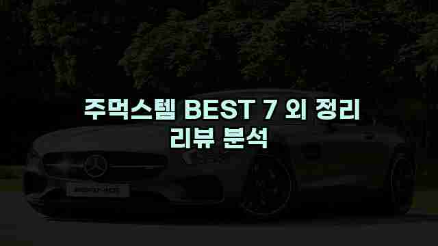  주먹스템 BEST 7 외 정리 리뷰 분석