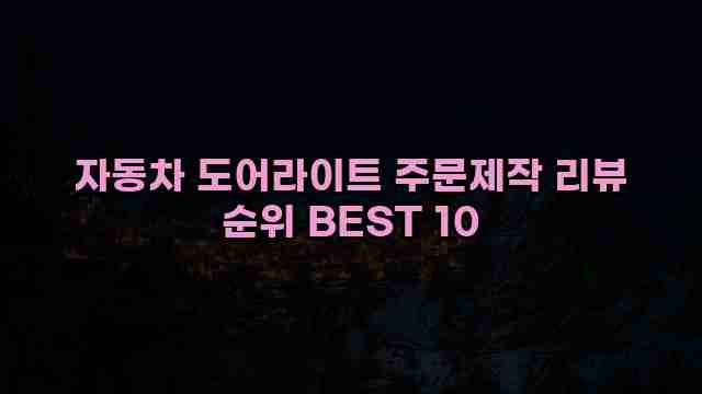 자동차 도어라이트 주문제작 리뷰 순위 BEST 10