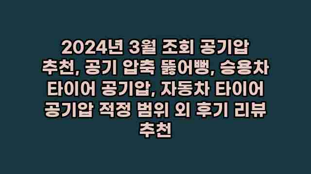 2024년 3월 조회 공기압 추천, 공기 압축 뚫어뻥, 승용차 타이어 공기압, 자동차 타이어 공기압 적정 범위 외 후기 리뷰 추천