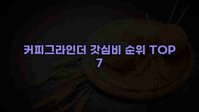 커피그라인더 갓심비 순위 TOP 7